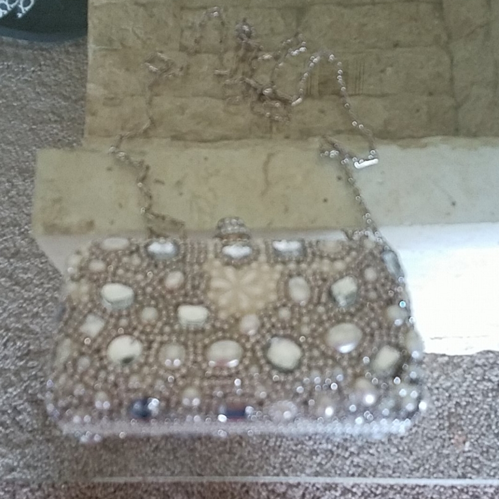Beaded and crystal wedding purse.